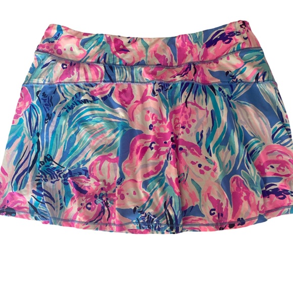 Lilly Pulitzer Vibrant Pink and Blue Floral Skort L pink blue , nylon spandex - Picture 4 of 4